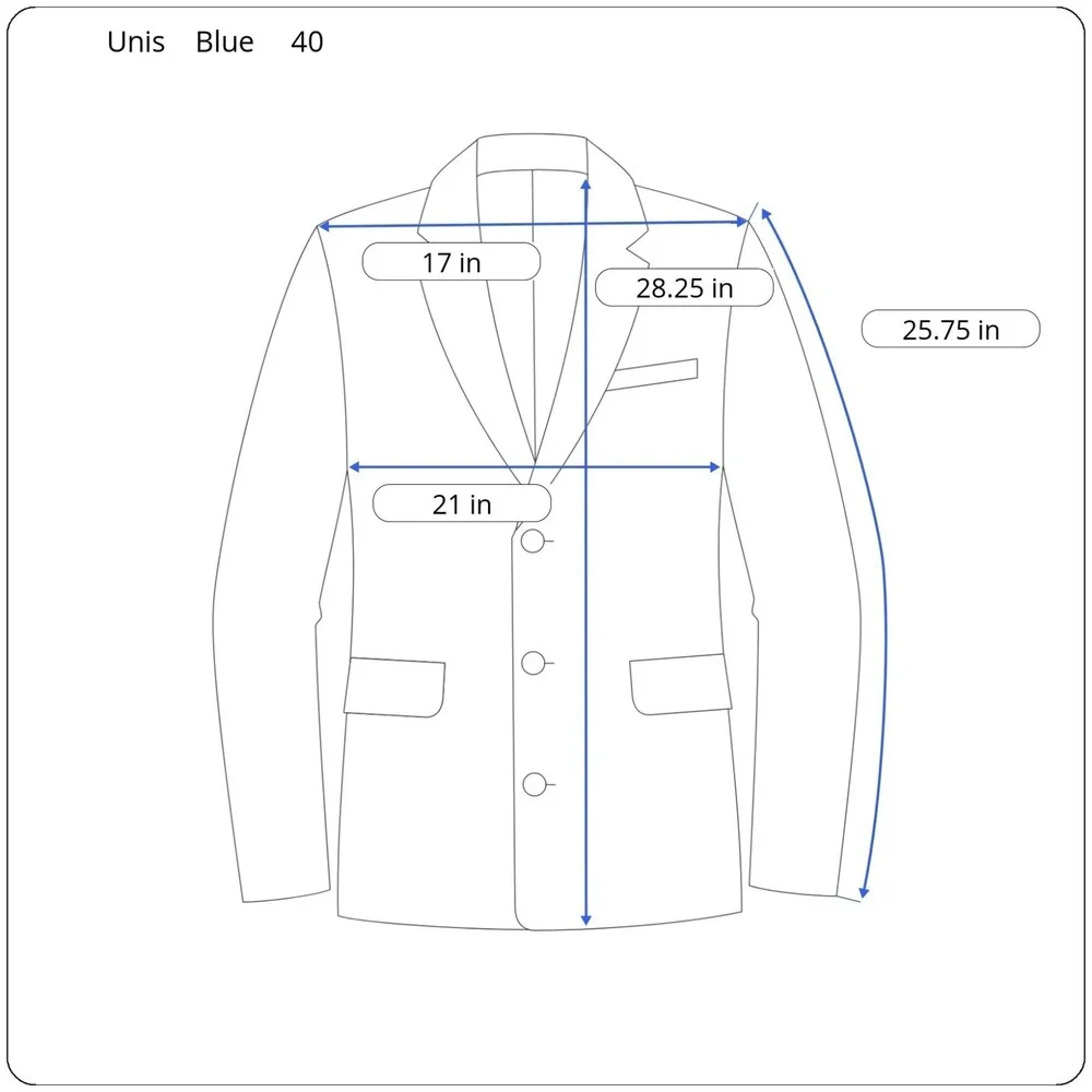 Unis Emmett Distressed Twill Cotton Unstructured Chore Sport Coat Men's 40R Blue